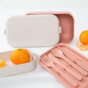 Our Place Layered Lunch Box with Clips and Utensils